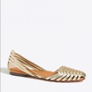 J. Crew Factory Huarache Sandals in Metallic Gold